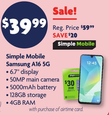Simple Mobile Samsung A16 5G