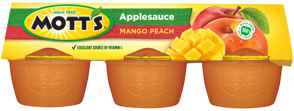 Mott's Mango Peach Applesauce Cups - 6 ct