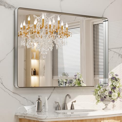 Brushed Nickel Bathroom Mirror