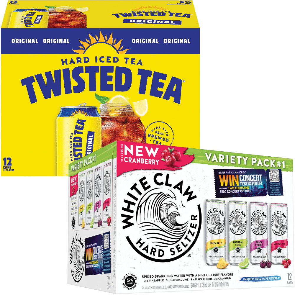 White Claw, Twisted Tea or Smirnoff