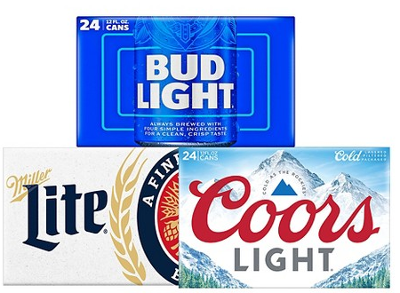 Coors, Bud, Miller & more 24-pk. beer