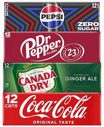 Coke, Pepsi, Dr Pepper, Canada Dry & more 12-pk. soda