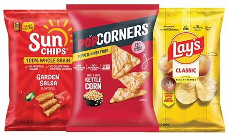 Select SunChips, PopCorners & Lay’s snacks