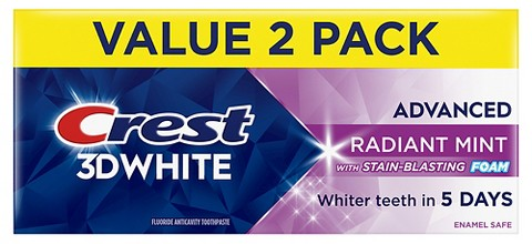 Crest 3D White Advanced 2-pk. 3.3-oz. whitening toothpaste