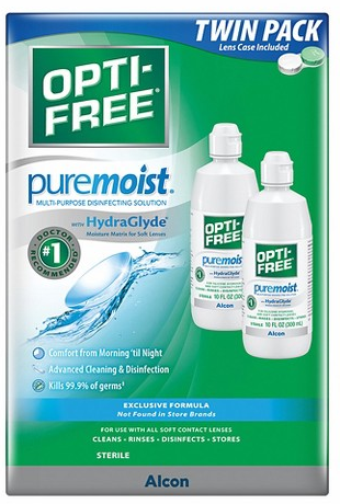 Opti-Free PureMoist Contact Lens Solution with case