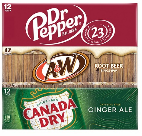 Select Dr Pepper, A&W, Canada Dry & more 12-pk. soda