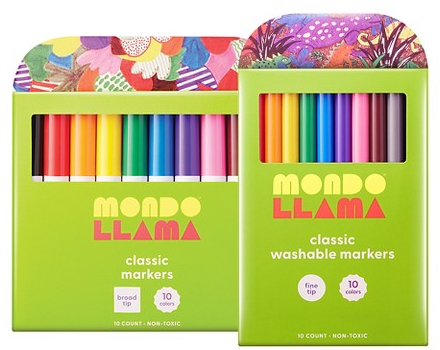 Mondo Llama 10-ct. broad or fine tip colored markers