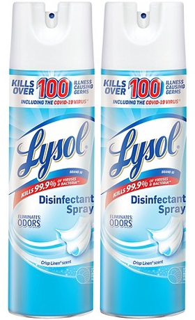 Lysol 19-oz. 2-ct. disinfectant aerosol spray