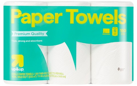 up&up 6-ct. triple-roll make-a-size paper towels