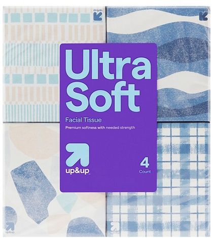 up&up™ Ultra Soft 4-pk. 260-ct. facial tissue