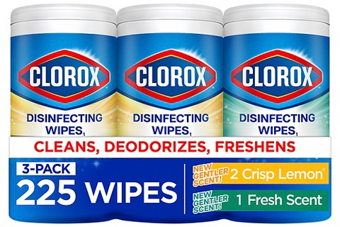 Clorox 3-pk. 225-ct. disinfecting wipes value pack