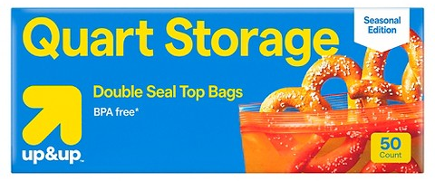 up&up Quart 50-ct. Seasonal Edition press-to-close food storage bags