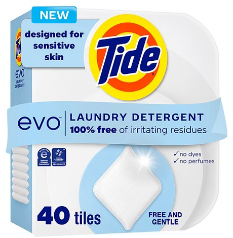 Tide Evo 40-ct. Free & Gentle detergent tiles