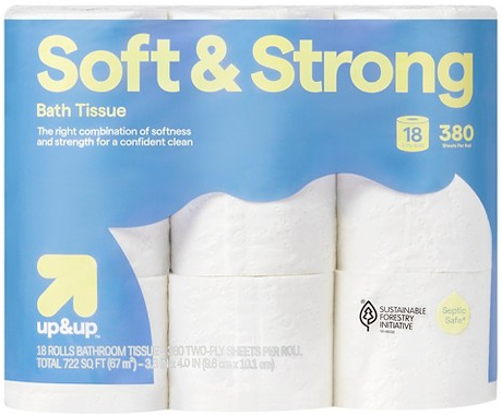 up&up™ 18-pk. soft & strong mega-roll toilet paper