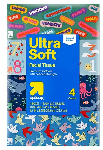 up&up 4-pk. 110-ct. ultra soft facial tissue
