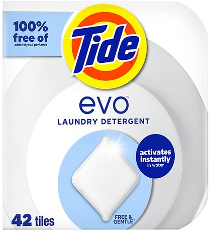 Tide EVO Free & Gentle 42-ct. unscented laundry detergent tiles