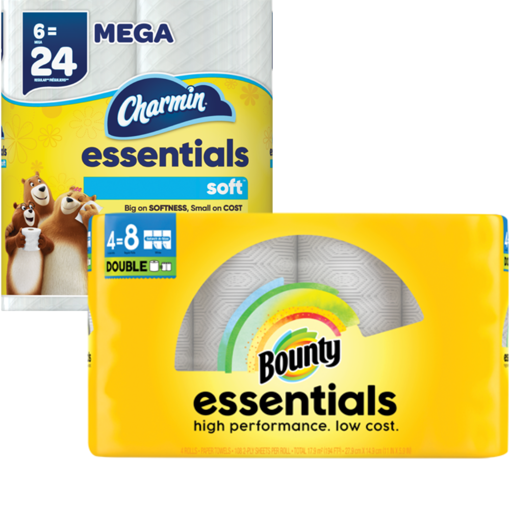 Bounty or Charmin Essentials Paper Products