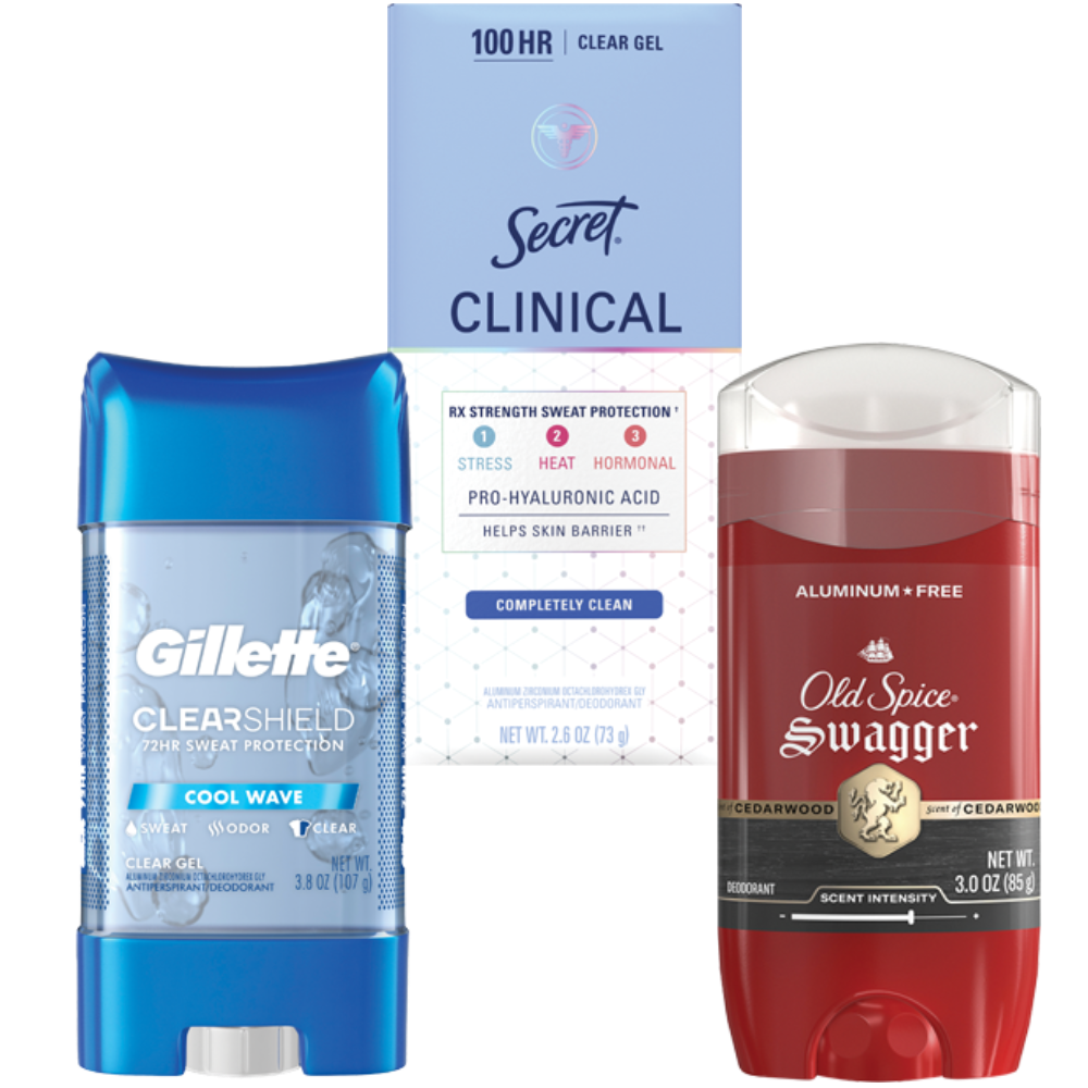 Gillette, Old Spice or Secret Cream, Spray or Solid Deodorant