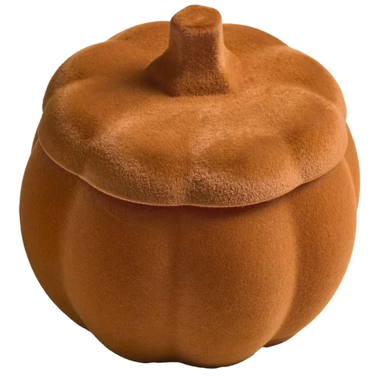 Better Homes & Gardens 2-Wick 10 oz Flocked Pumpkin Jar Candle, Farm Apple Pumpkin