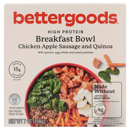 Bettergoods High Protein Chicken Apple Sausage and Quinoa Breakfast Bowl
