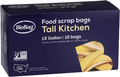 BioBag Tall Kitchen Compostable Food Trash Bags - 12ct/13gal