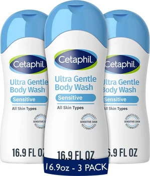 Cetaphil Ultra Gentle Body Wash for Dry to Normal Sensitive Skin, 16.9 fl oz