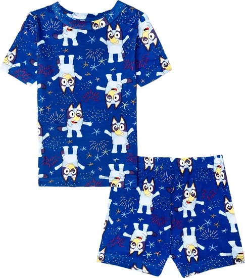 Character Toddler Viscose Tee and Shorts Pajama Set (Bluey), 2-Piece, Sizes 12M-5T