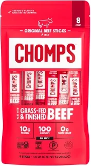 Chomps Snack Sticks Original Beef Meat Sticks - 9.2oz/8ct