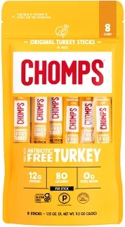Chomps Snack Sticks Original Turkey Meat Sticks - 9.2oz/8ct