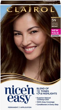 Clairol Nice'n Easy Permanent Hair Color Kit, 5N Med Ntrl Brown
