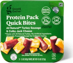 Colby Jack Cheese & Turkey Sausage Protein Pack Quick Bite - 4.5oz/3ct - Good & Gather™