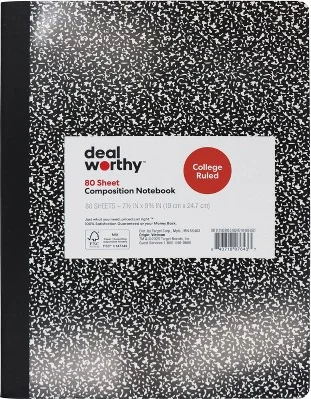 Composition Book College Ruled Black - Dealworthy™