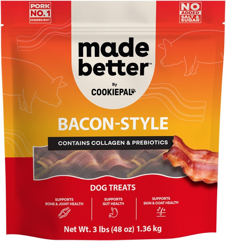 Made Better Bacon-Style Dog Treats With Collagen & Prebiotics 48 oz