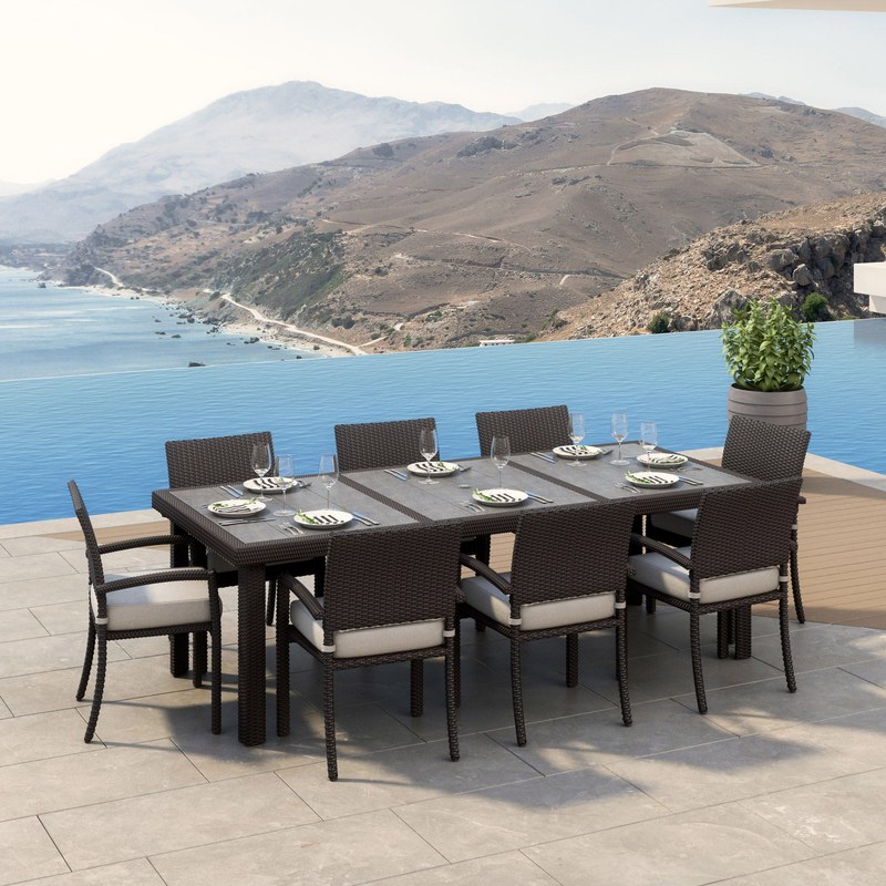 Portofino Repose 9-piece Outdoor Patio Dining Set