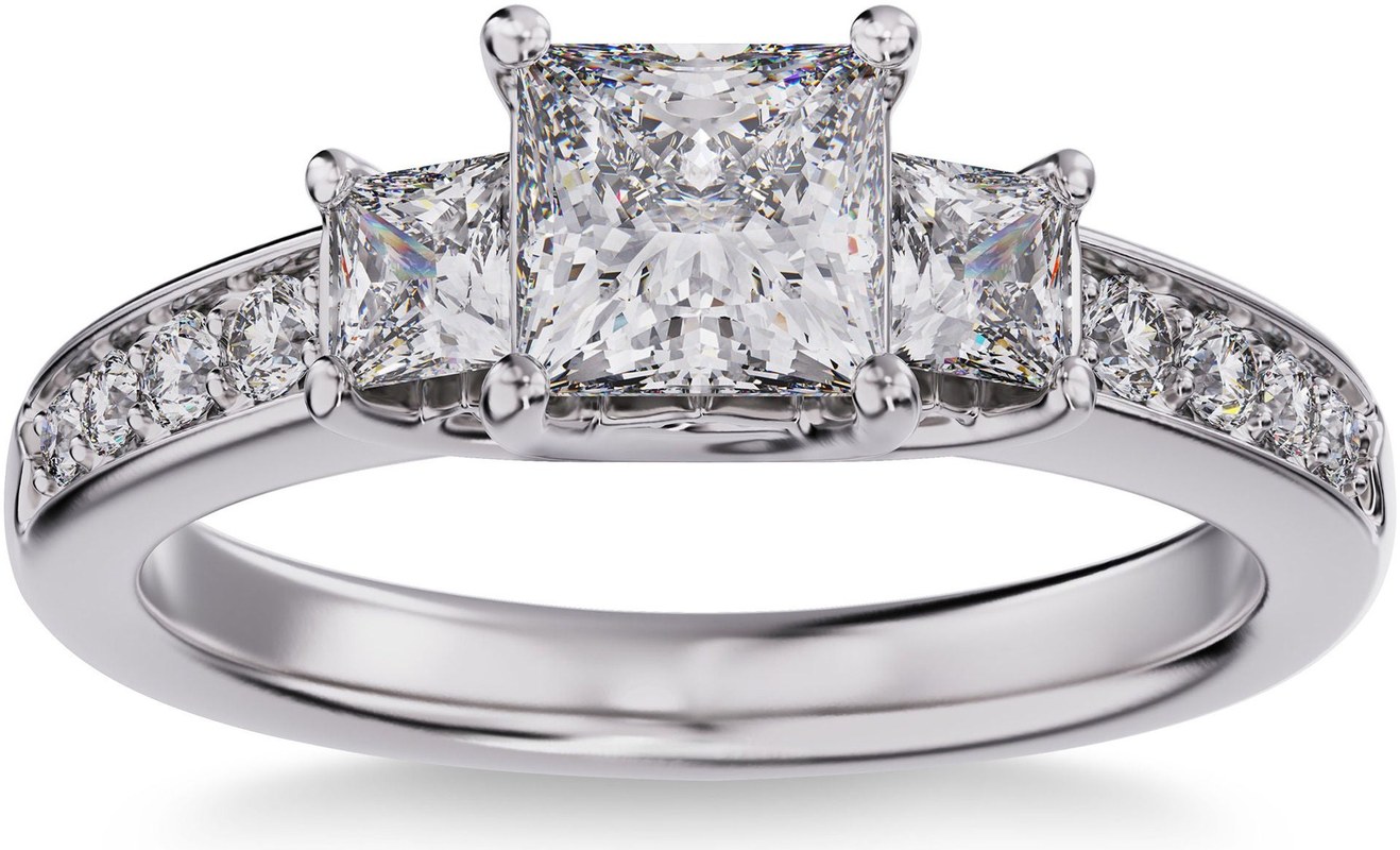 Princess Cut 1.71 ctw VS2 Clarity, I Color Diamond Platinum Ring