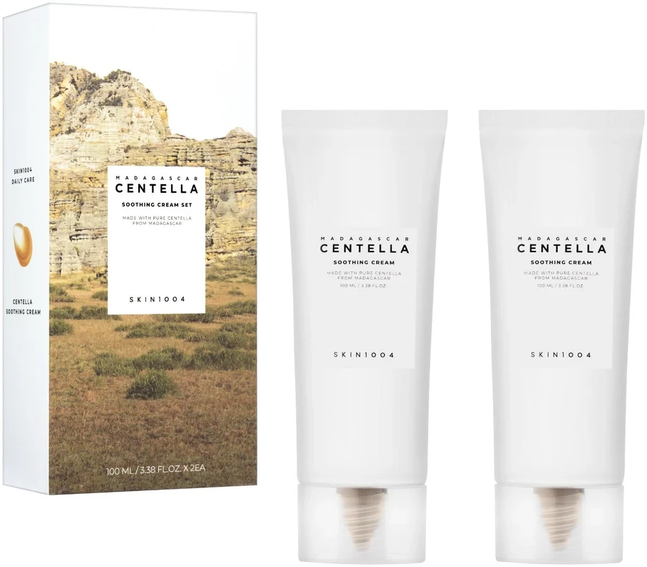 Skin1004 Madagascar Centella Soothing Facial Cream, 3.38 fl oz, 2-pack