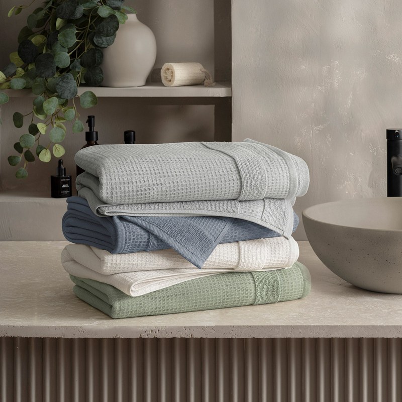 WelHome Waffle Bath Towels, 2-pack