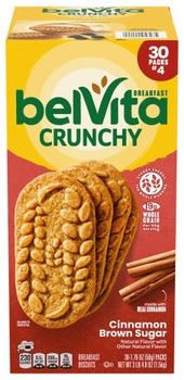 BelVita Breakfast Biscuit, Cinnamon Brown Sugar, 1.76 oz, 30-count