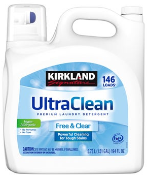 Kirkland Signature Ultra Clean Free & Clear HE Liquid Laundry Detergent, 146 loads, 194 fl oz