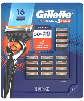 Gillette Proglide Plus Razor Cartridge Refills, 16-count
