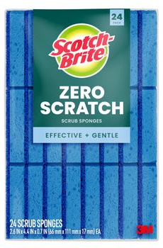Scotch-Brite Zero Scratch Sponge, 24-count