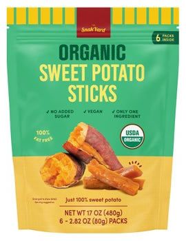 The SnakYard Organic Sweet Potato Sticks, 2.82 oz, 6-count