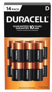 Duracell D Alkaline Batteries, 14-count