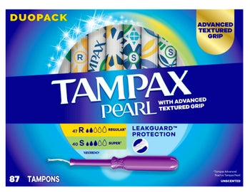 Tampax Pearl Advanced Duopack, 87-count