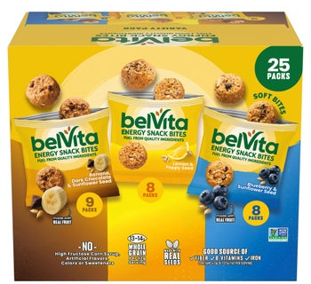 belVita Energy Snack Bites Variety Pack, 25-count