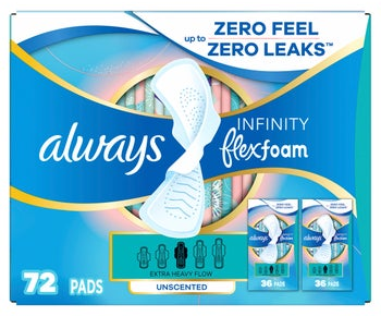 Always Infinity FlexFoam Pads, 72-count