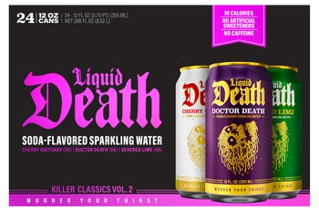 Liquid Death Soda-Flavored Sparkling Water, Variety Pack, 24-count