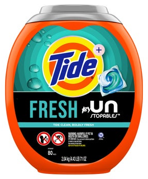Tide Pods Unstopables Laundry Detergent Pods, Fresh, 80-count