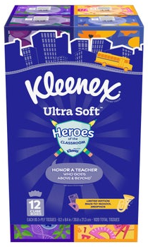 Kleenex Ultra Soft Facial Tissue, 3-Ply, 85-count, 12-pack