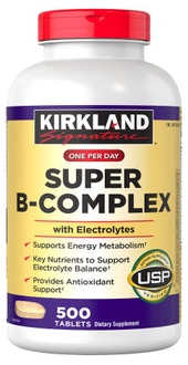 Kirkland Signature Super B-Complex with Electrolytes, 500 Tablets